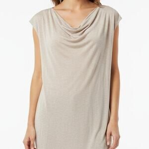 Elie Tahari Silk Cashmere Beige Cowl Neck Blouse Size Small